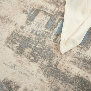 Solace SLA07 Ivory/Grey/Blue Runner-Nourison-Rug Love - The Most Loved Rug Store